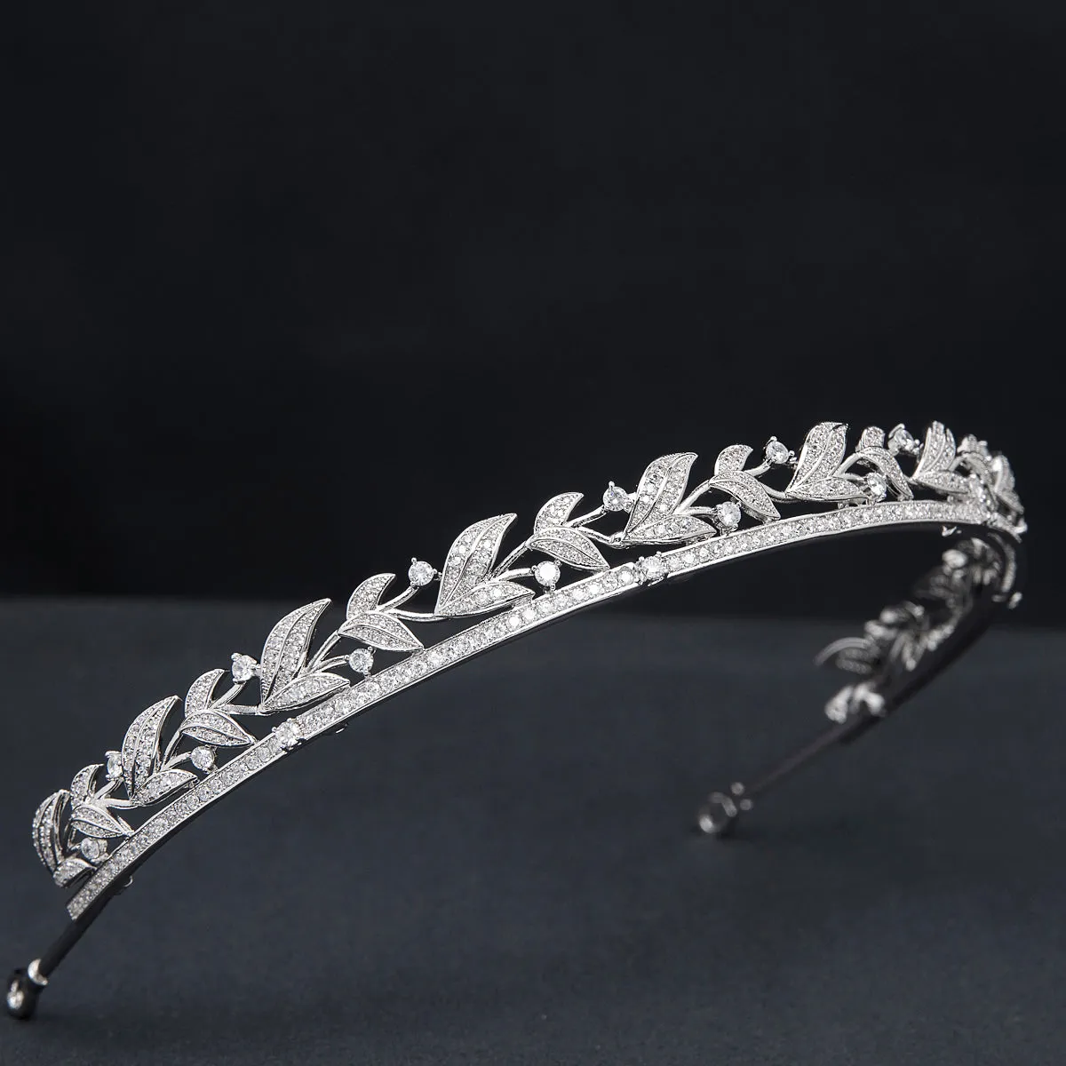 Cubic Zirconia Leaves Headband,Tiara for Wedding, Head Accessories for Girl CH10391