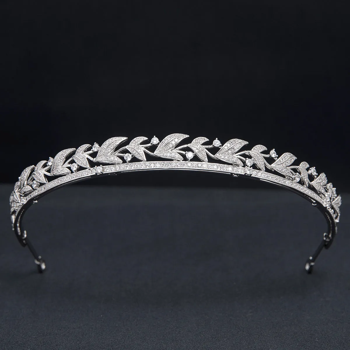 Cubic Zirconia Leaves Headband,Tiara for Wedding, Head Accessories for Girl CH10391