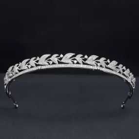 Cubic Zirconia Leaves Headband,Tiara for Wedding, Head Accessories for Girl CH10391