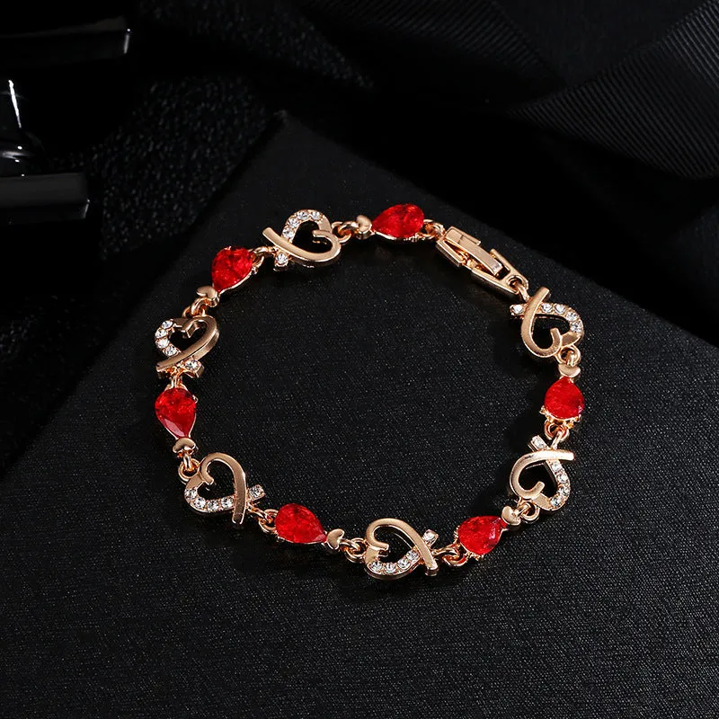 Cut Flowers And Diamonds Ladies Bracelet