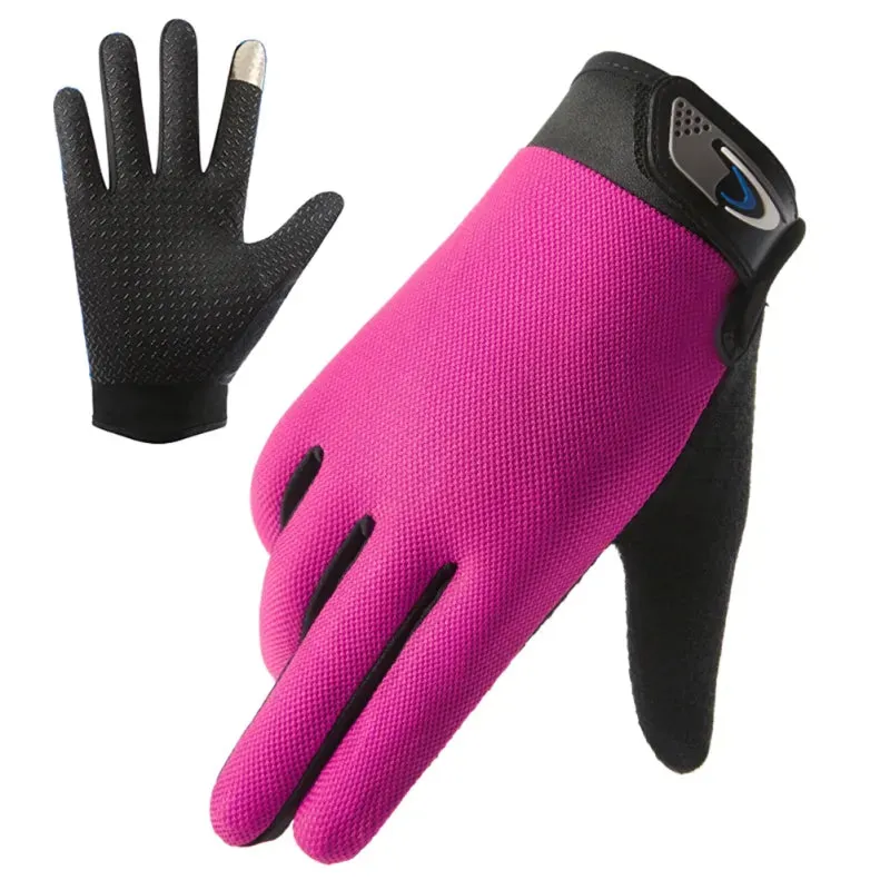 Cycling Fishing Gloves Touch Screen Non-slip Full Finger Thin Breathable Mesh Bike Bicycle Gloves Quick Dry Gloves for Men Women