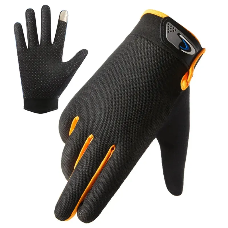 Cycling Fishing Gloves Touch Screen Non-slip Full Finger Thin Breathable Mesh Bike Bicycle Gloves Quick Dry Gloves for Men Women