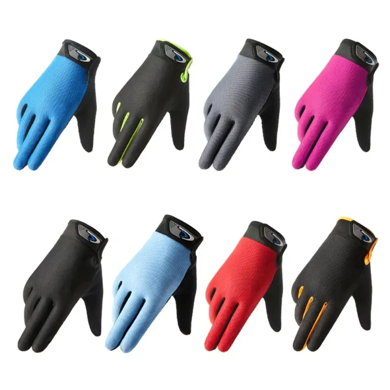 Cycling Fishing Gloves Touch Screen Non-slip Full Finger Thin Breathable Mesh Bike Bicycle Gloves Quick Dry Gloves for Men Women