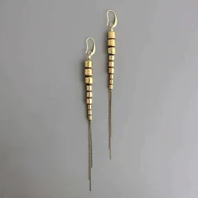 DAVID AUBREY - Gold Hematite and Brass Ox Chain Earrings