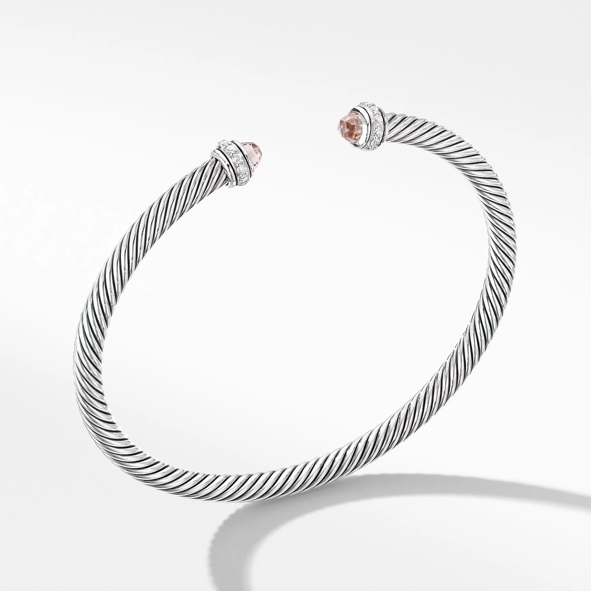 David Yurman 4MM Cable Classic Bracelet with Faceted Gems and Diamonds