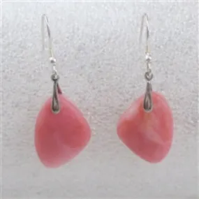 Designer Cut Pink Opal Drop Earrings