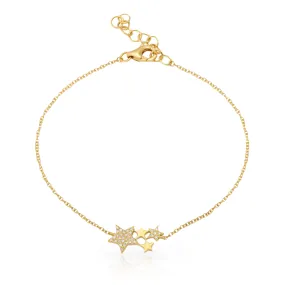 Diamond and Solid Star Bracelet