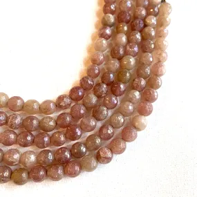 Diamond Dust Coated Red Quartz - Short Strand