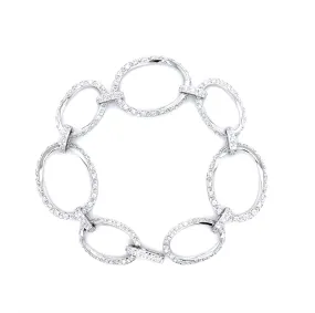 Diamond Oval Link Bracelet