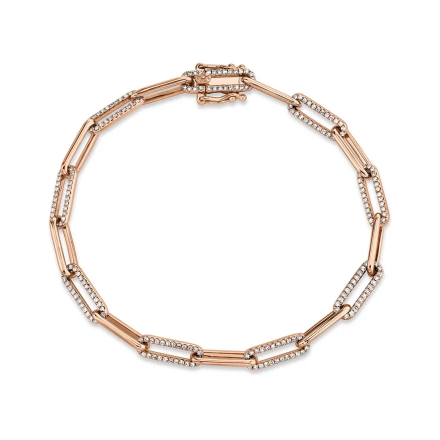 Diamond Paper Clip Bracelet