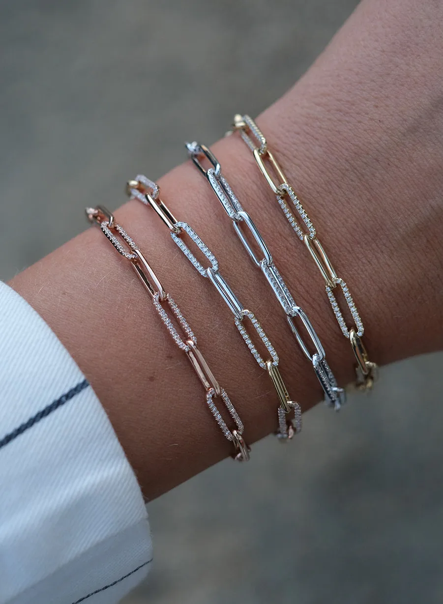 Diamond Paper Clip Bracelet