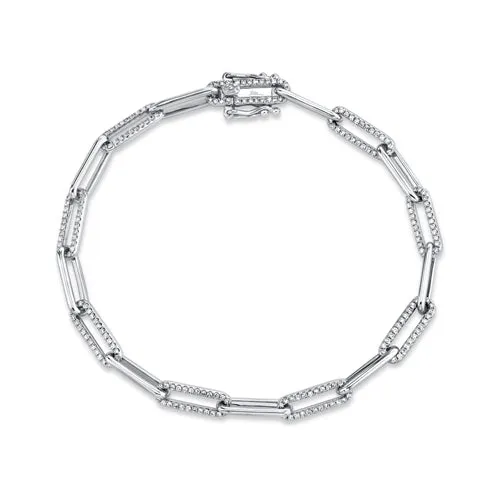 Diamond Paper Clip Bracelet