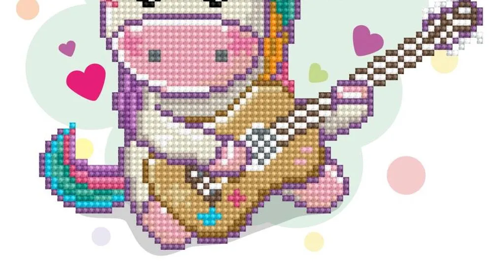 DIY Diamond Dotz Music Fills My Heart Unicorn Facet Bead Wall Hang Picture Kit