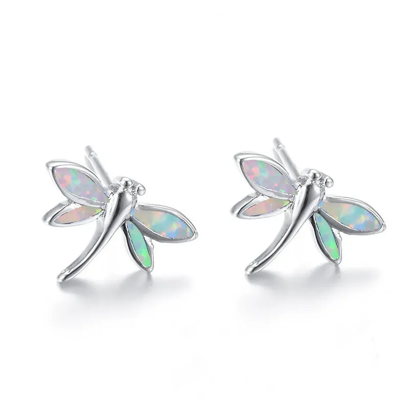 Dragonfly Opal Stud Earrings