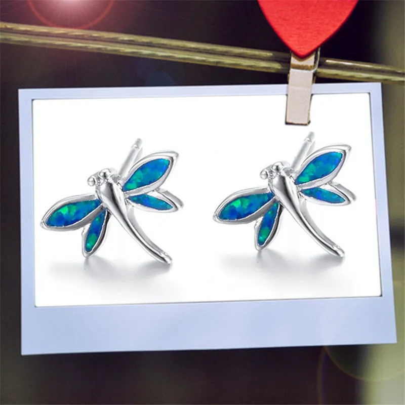 Dragonfly Opal Stud Earrings