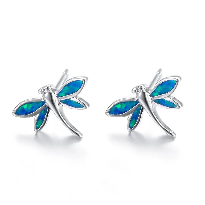 Dragonfly Opal Stud Earrings