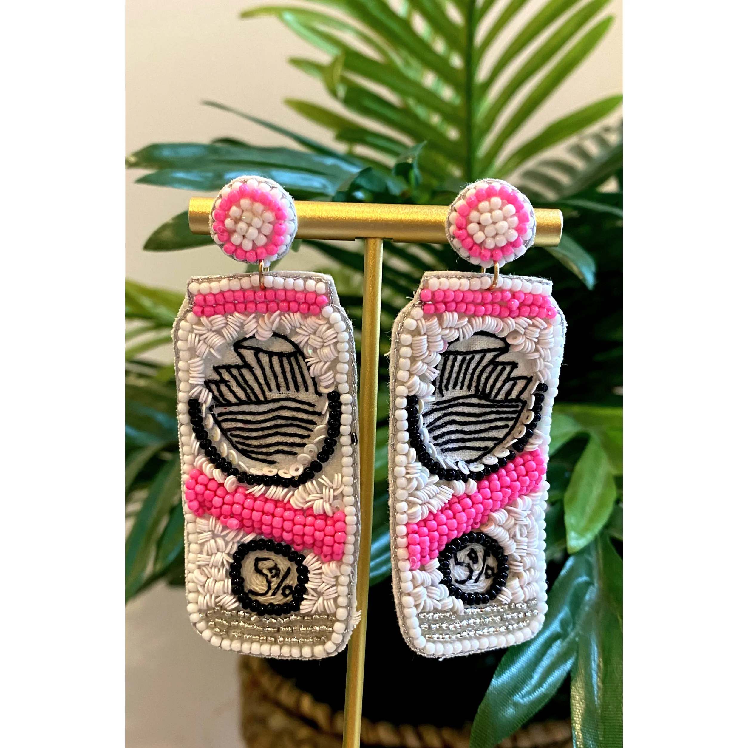 Drinks on Me Hard Seltzer Seed Bead Earrings