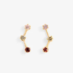 E6301RD | Red-Tone Triple Stone Studs