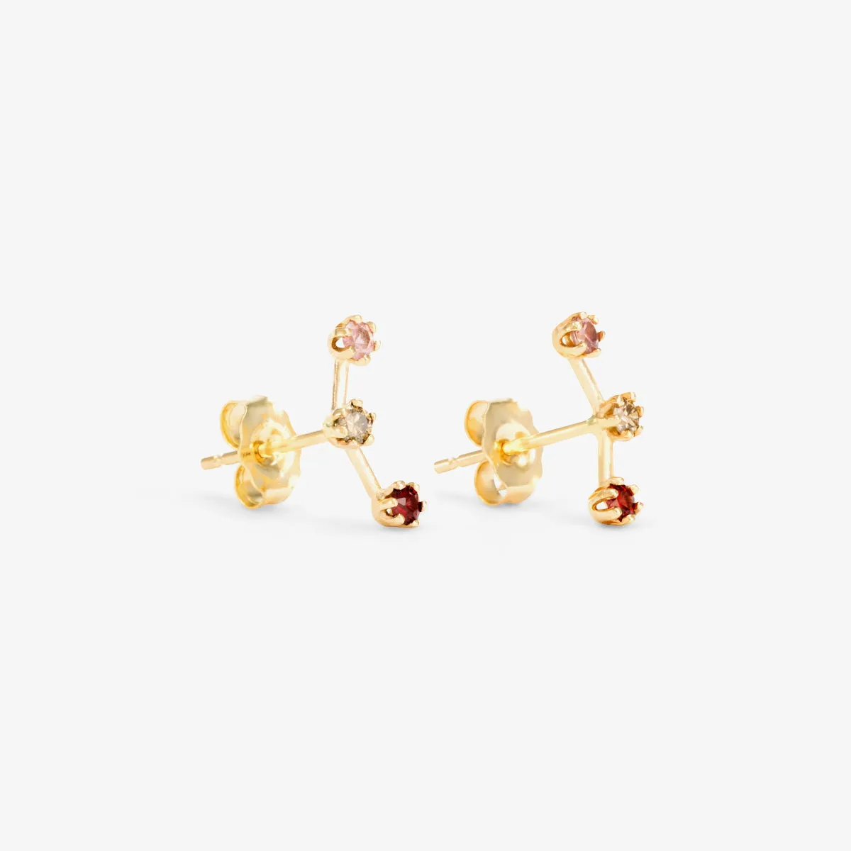 E6301RD | Red-Tone Triple Stone Studs