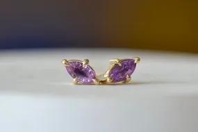 Eagle Claw Stud Earrings in Purple Sapphire