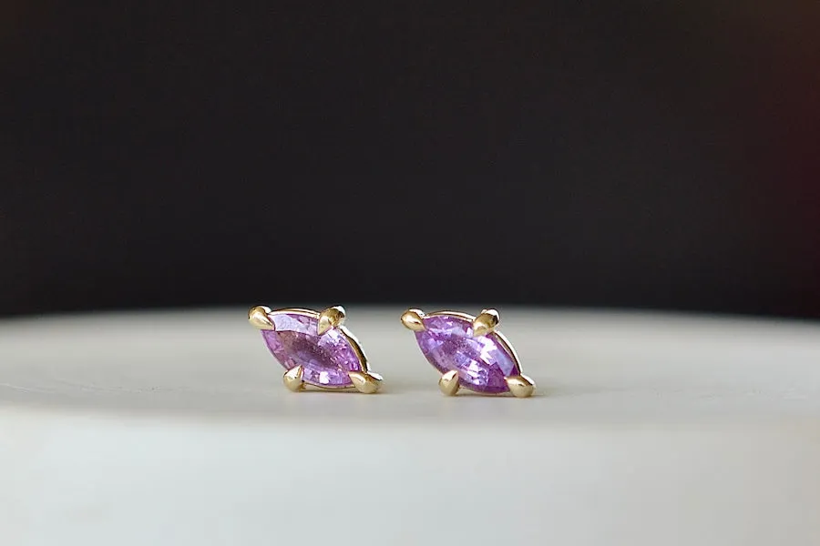 Eagle Claw Stud Earrings in Purple Sapphire