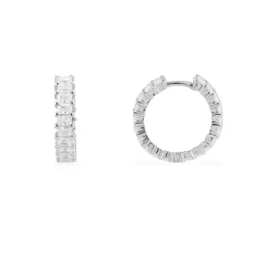 Eclat Hoop Earrings - White Silver