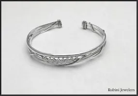 Eight Person Rowing Boat in Triple Cuff Bracelet