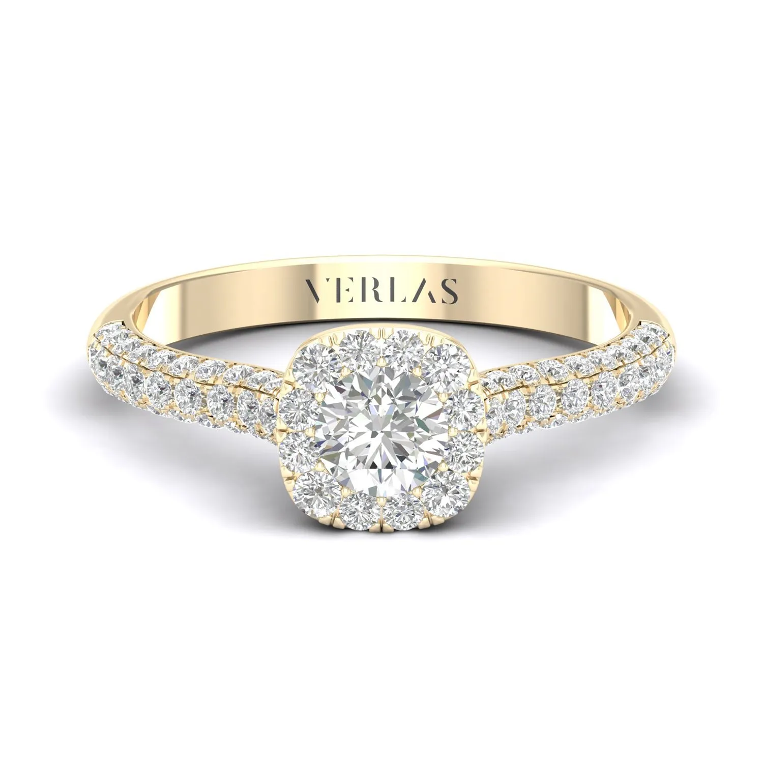 Embellished Iconic Round-Princess Halo Ring