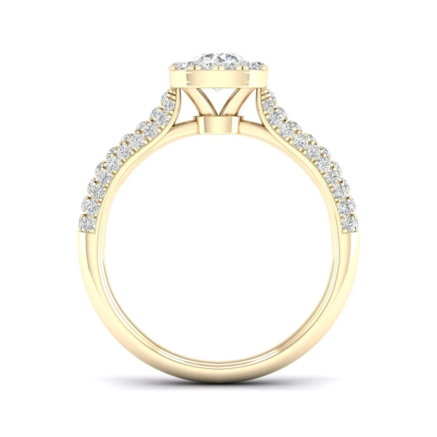 Embellished Iconic Round-Princess Halo Ring