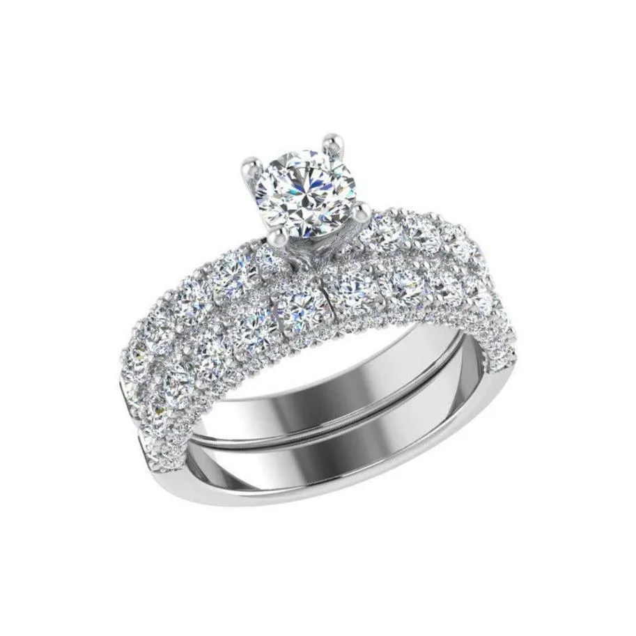 Engagement Ring and Half Eternity White Gold