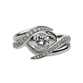 Entwined Rapture50 Engagement Ring Set - 18ct White Gold & 0.74ct Diamond