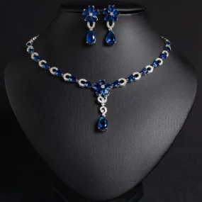 European and American style bridal necklace fairy zircon water drop color female bridal jewelry