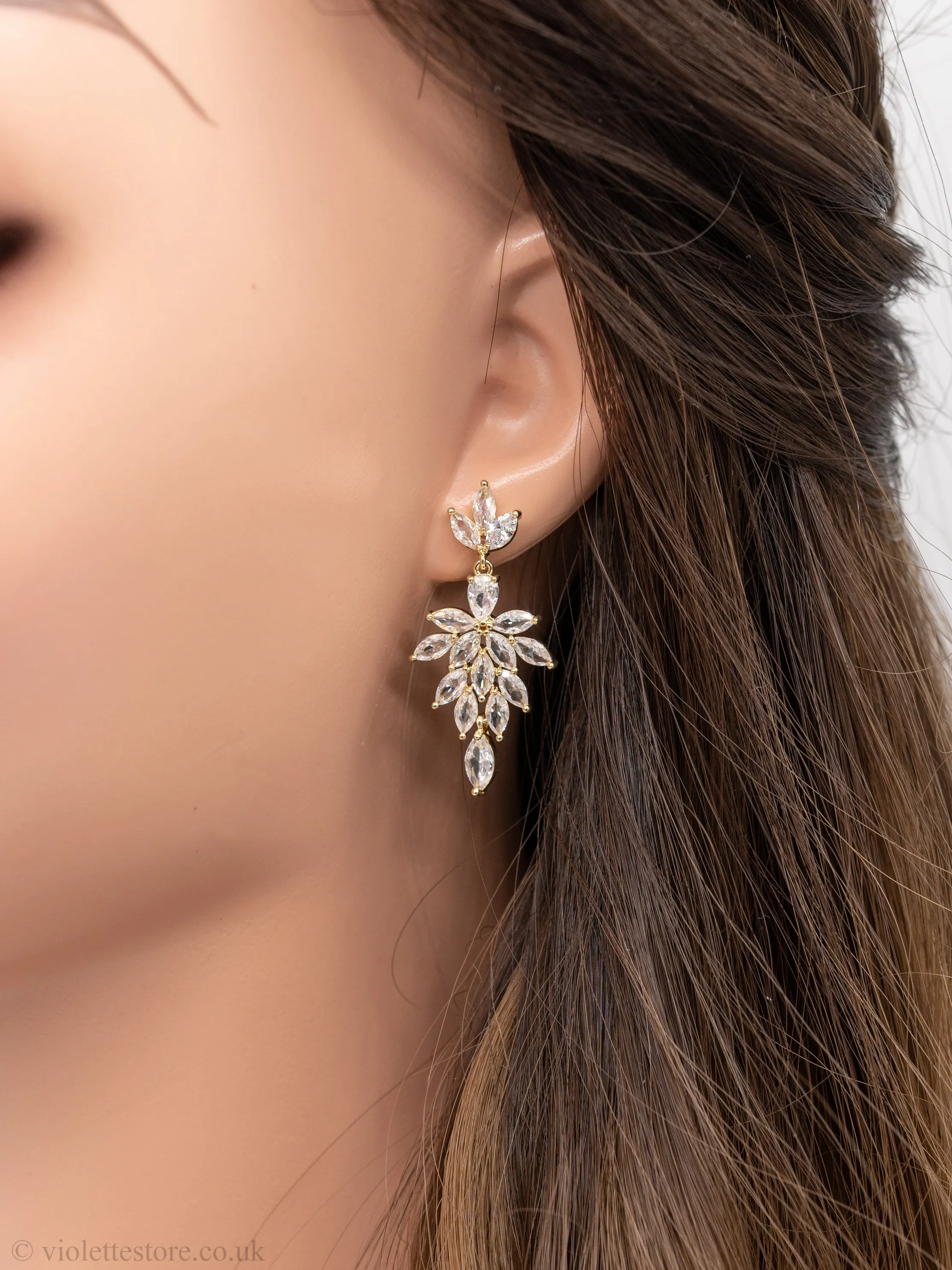 Evelyn CZ Gold Earrings