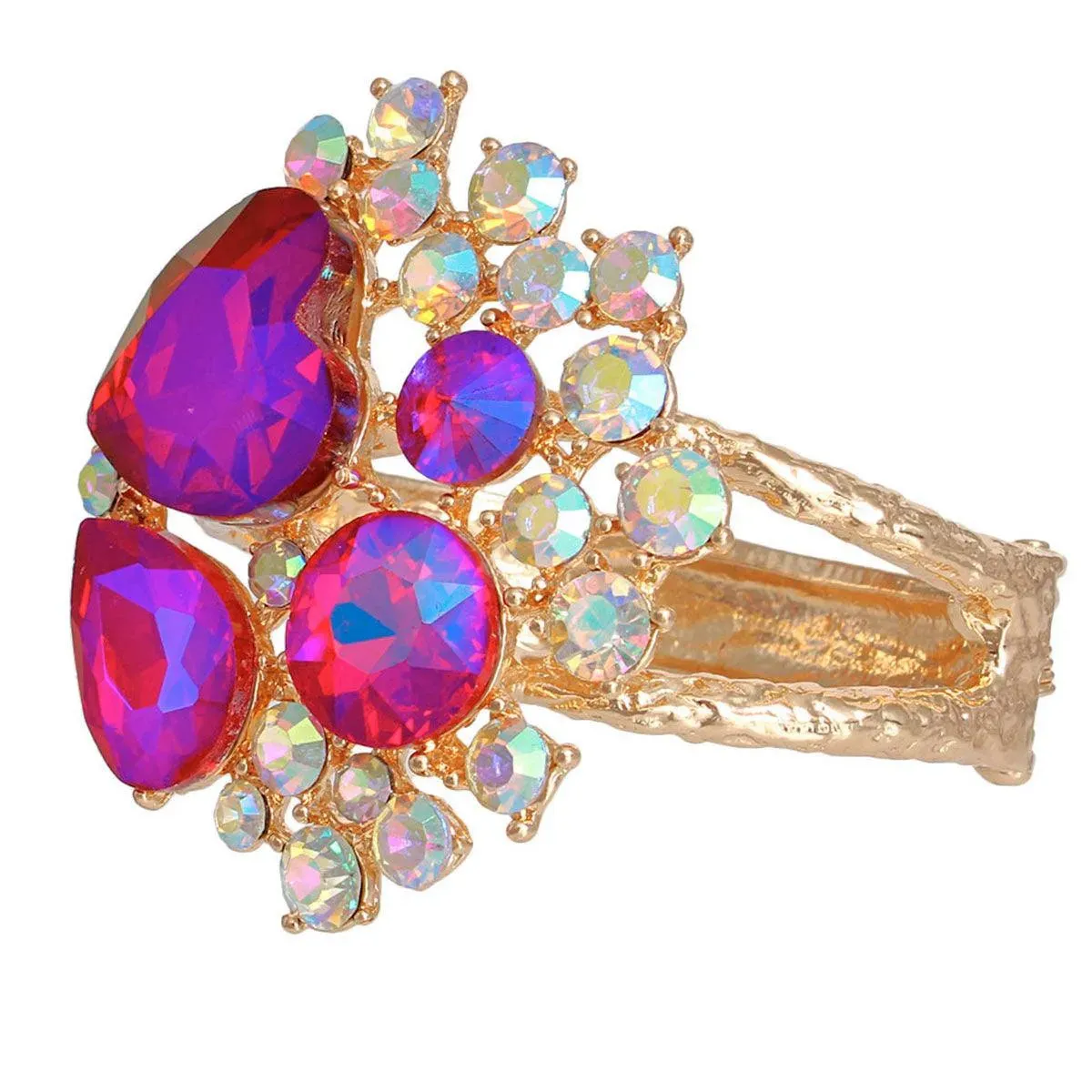 Fabulous Purple Bloom: Must-Have Gold Cuff Bracelet