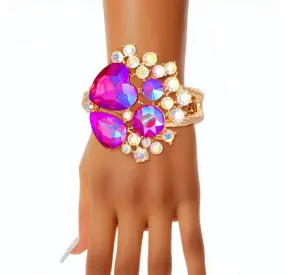 Fabulous Purple Bloom: Must-Have Gold Cuff Bracelet