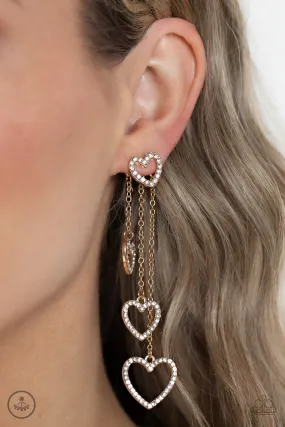 Falling In Love - Gold Earrings - Paparazzi Accessories