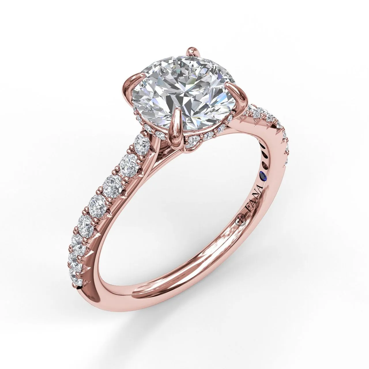 Fana Classic Round Cut Solitaire With Hidden Halo 3024