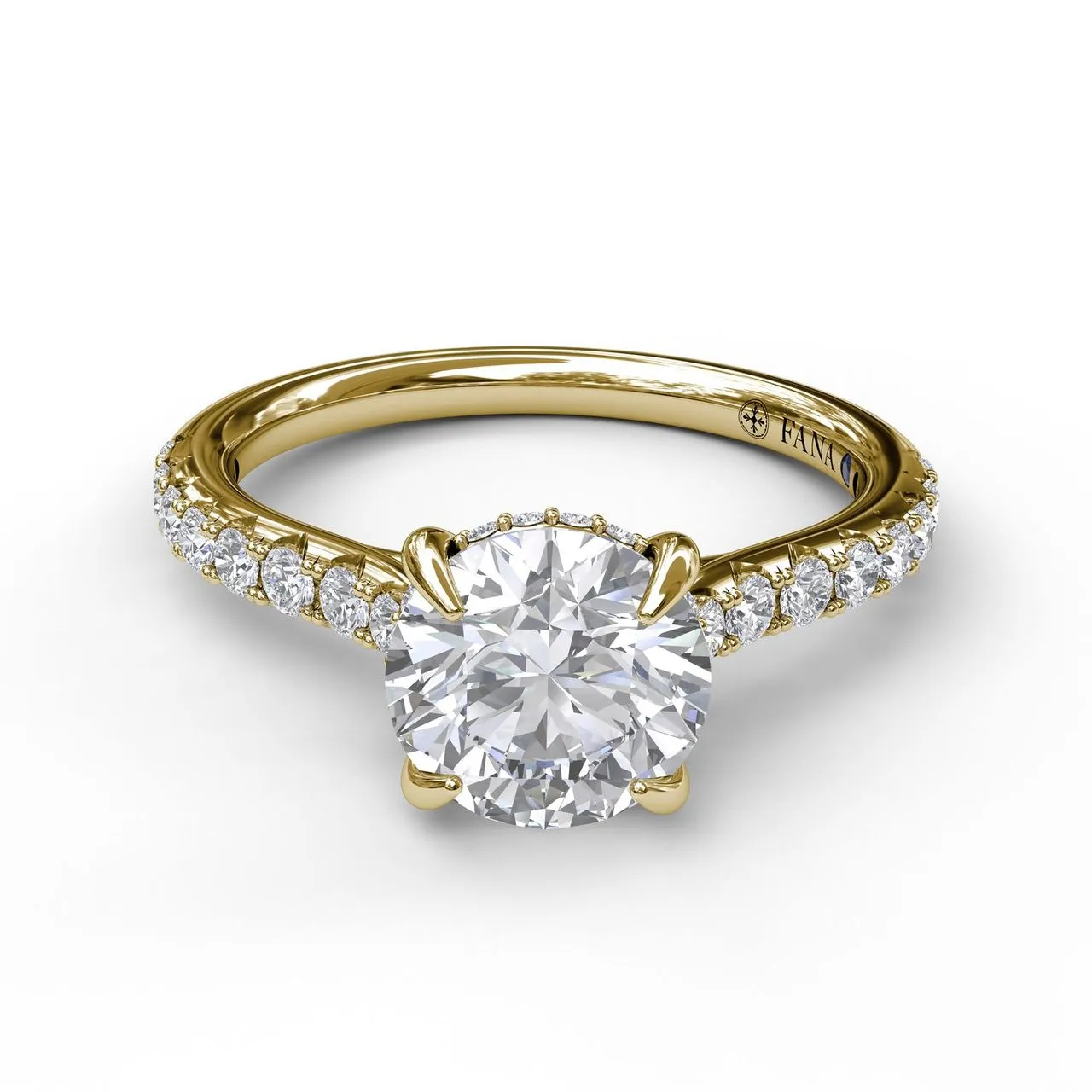 Fana Classic Round Cut Solitaire With Hidden Halo 3024