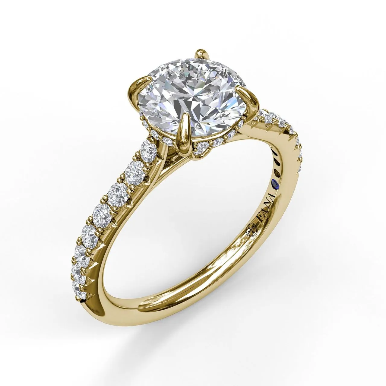 Fana Classic Round Cut Solitaire With Hidden Halo 3024