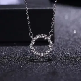 Fashion Circle Necklace with Cubic Zirconia Simple Stylish Clavicle Chain Necklace for Women Wedding Luxury Jewelry 2023 Trend