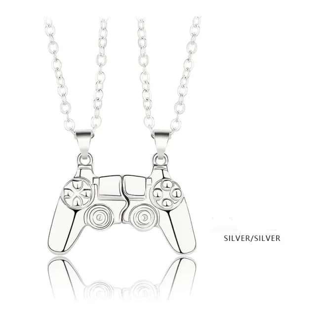 Fashion New Game Controller Couple Necklace A Pair of Magnet Stone Men's and Women's Valentine's Day Necklace Gift