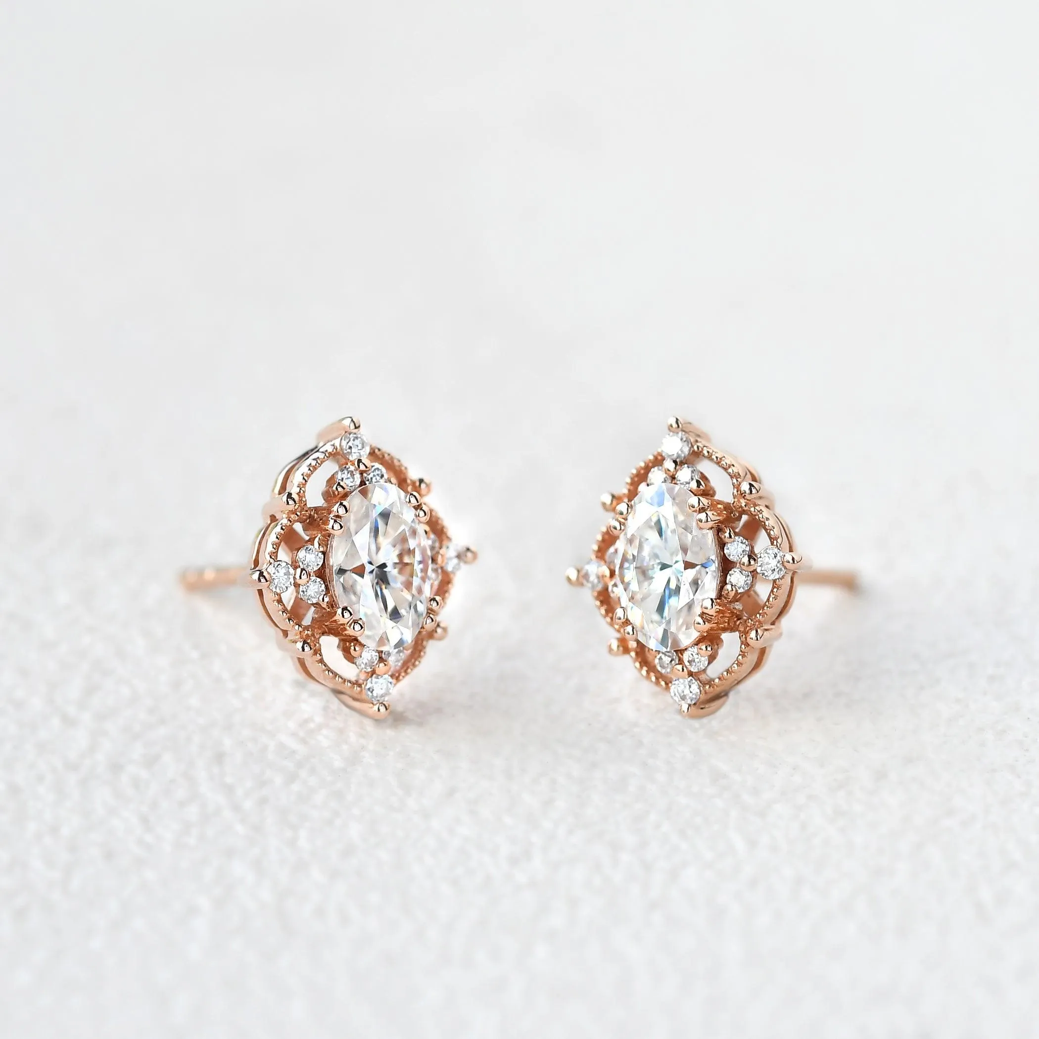 Felicegals Moissanite Signature Vintage Earrings