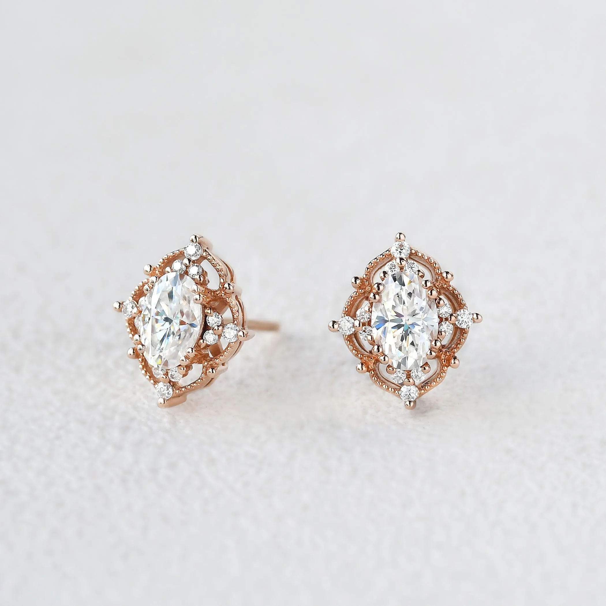 Felicegals Moissanite Signature Vintage Earrings