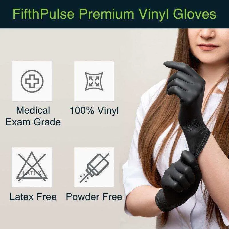 FifthPulse Vinyl Exam Gloves 50 Pack - Powder Free