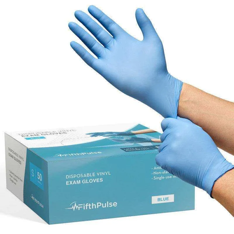 FifthPulse Vinyl Exam Gloves 50 Pack - Powder Free