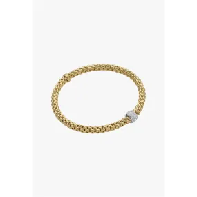 FOPE 18K Yellow Gold Solo Collection Flexible Diamond Bracelet, Small Size