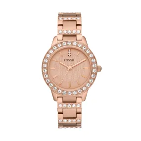 Fossil Jesse Three-Hand Day-Date Rose Gold-Tone Stainless Steel Watch ES3020