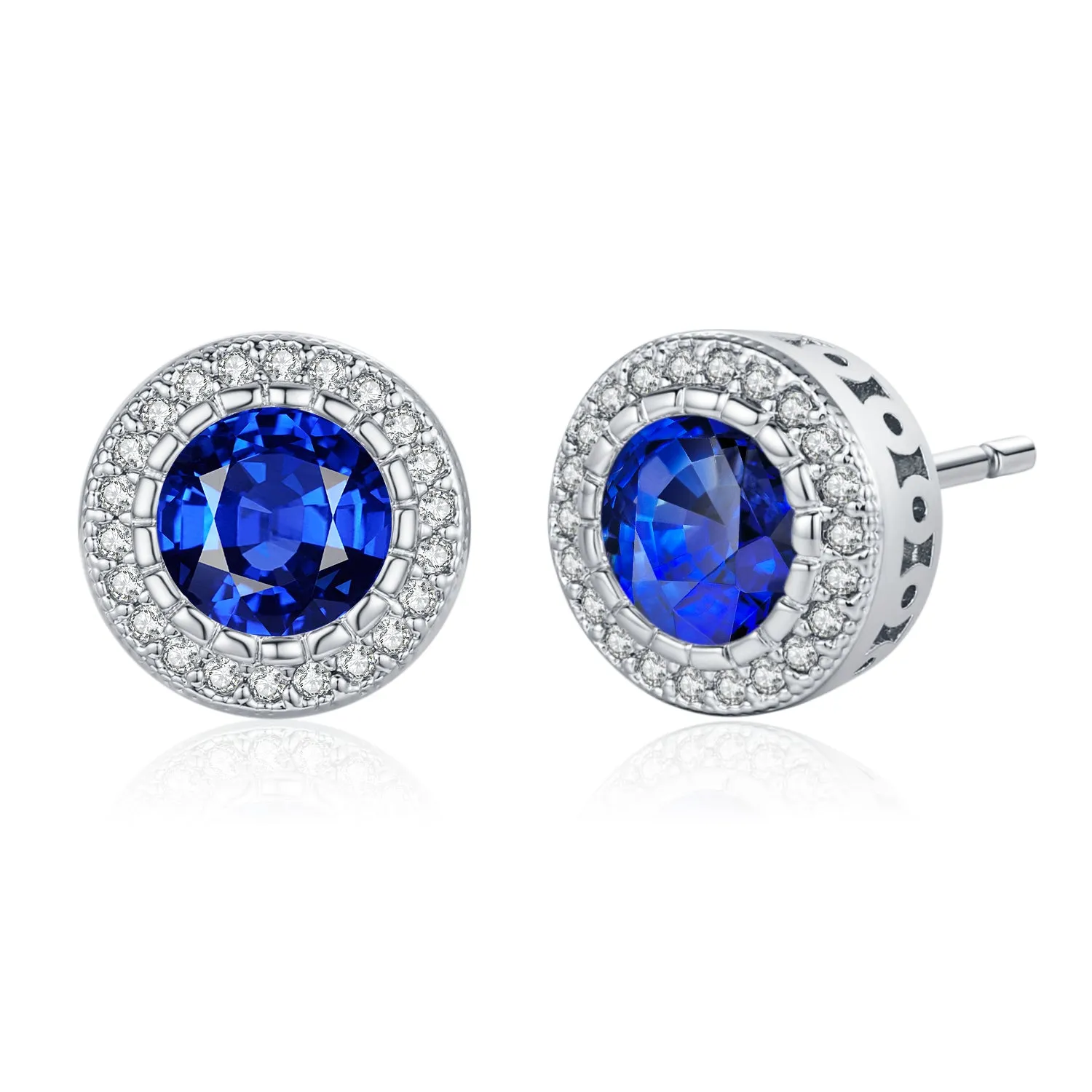 Genevive Marie Solitaire Golden Halo Earrings