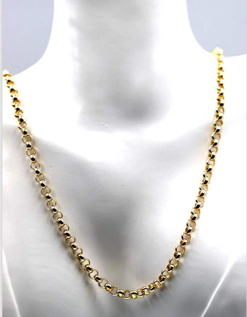 Genuine New Heavy 9ct Yellow, Rose or White Gold Belcher Chain Necklace 70cm