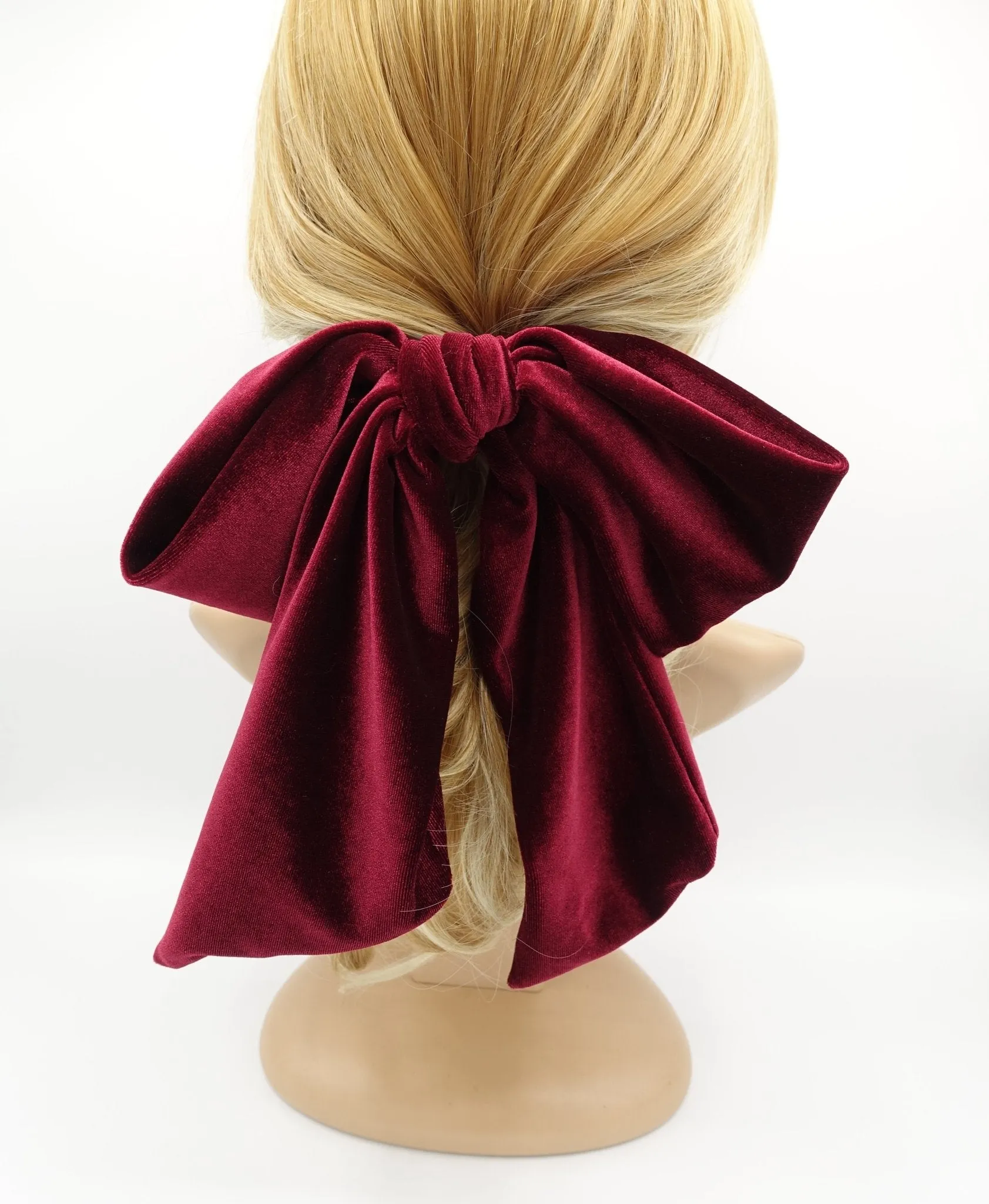 giant velvet bow french barrette wide tail women hair accessory